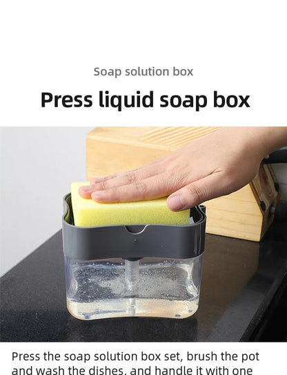 Kitchen Detergent Press Portable Soap Dispenser Pak Clean Cloth Dishwashing Pot Soap Dispenser Cleaning Tool