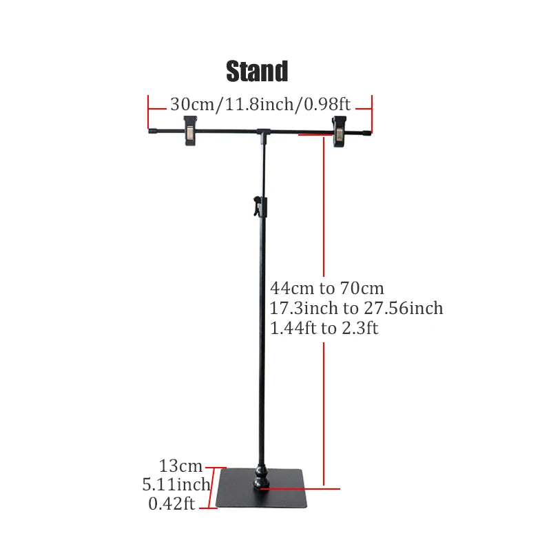 BFOLLOW 30cm T Shape Background Stand with 40cm PVC Backdrop Props for Product Photography Desk Photo Shooting Kit Studio Set