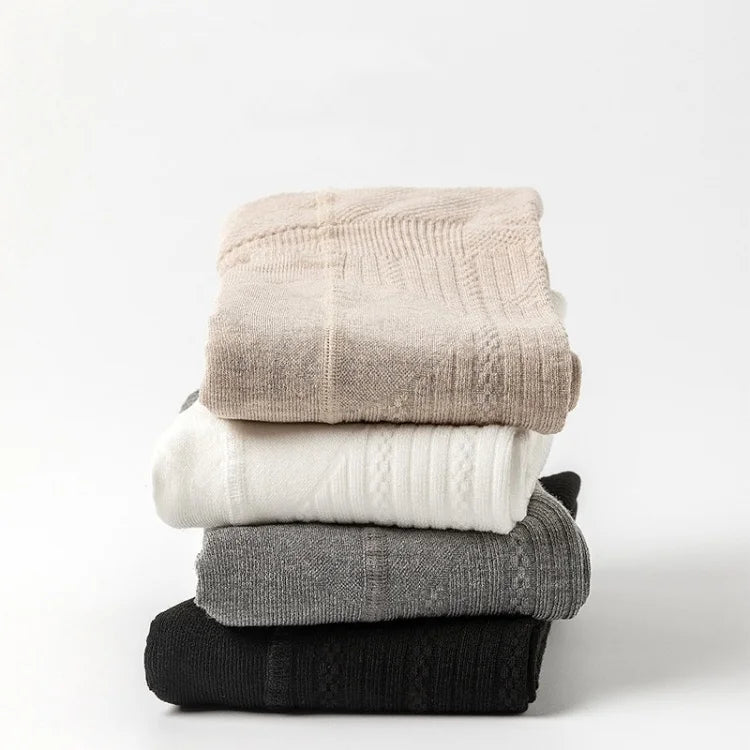 Girls Leggings Tights - Knitted Cotton Solid Color Pantyhose for Kids Spring Autumn