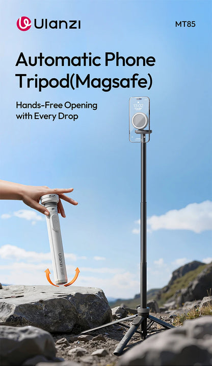 Ulanzi MT85 Automatic Phone Tripod Smartphone Selfie Stick Stand 1.5M With Bluetooth Controller 10M Wireless Magsafe for TikTok