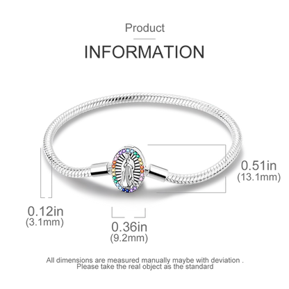 925 Sterling Silver Charm Bracelet - Leaf, Clover, Butterfly & Heart Design | 17-20cm Adjustable