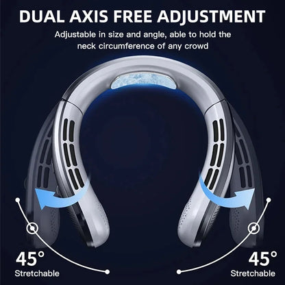 8000mAh USB Hanging Neck Fan Portable Bladeless Mini Rechargeable Mute LED Digital Display Electric Fans Air Cooler New