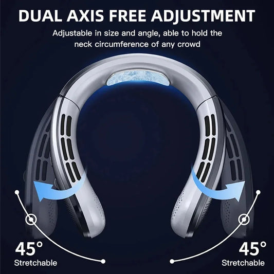 8000mAh USB Hanging Neck Fan Portable Bladeless Mini Rechargeable Mute LED Digital Display Electric Fans Air Cooler New