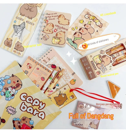 New Creative Capybara Stationery Set Blind Bag Cute Cartoon Pencil Stationery Eraser Learning Supplies Student Prize Gift Suppli