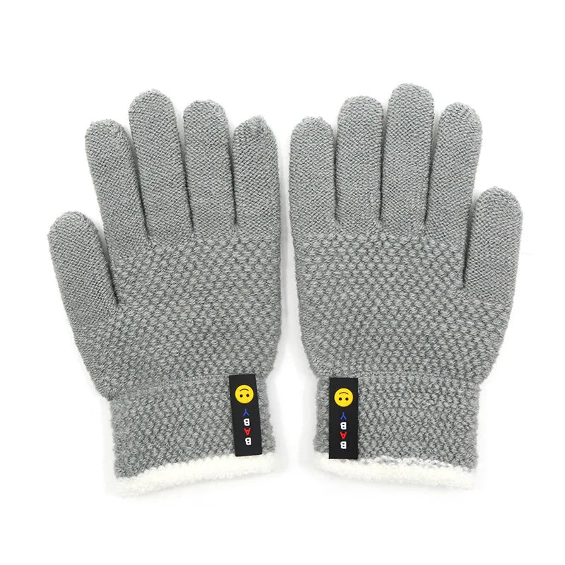 Kids Winter Gloves - Warm Knitted Mittens for Boys & Girls Ages 6-10 | Premium Cotton Stretch Gloves