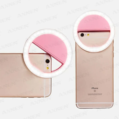 LED Light Ring with USBcharging Phone Lens Selfie Light Mini Circular Fill Light Clip Compatible with iPhone Samsung Xiaomi Poco