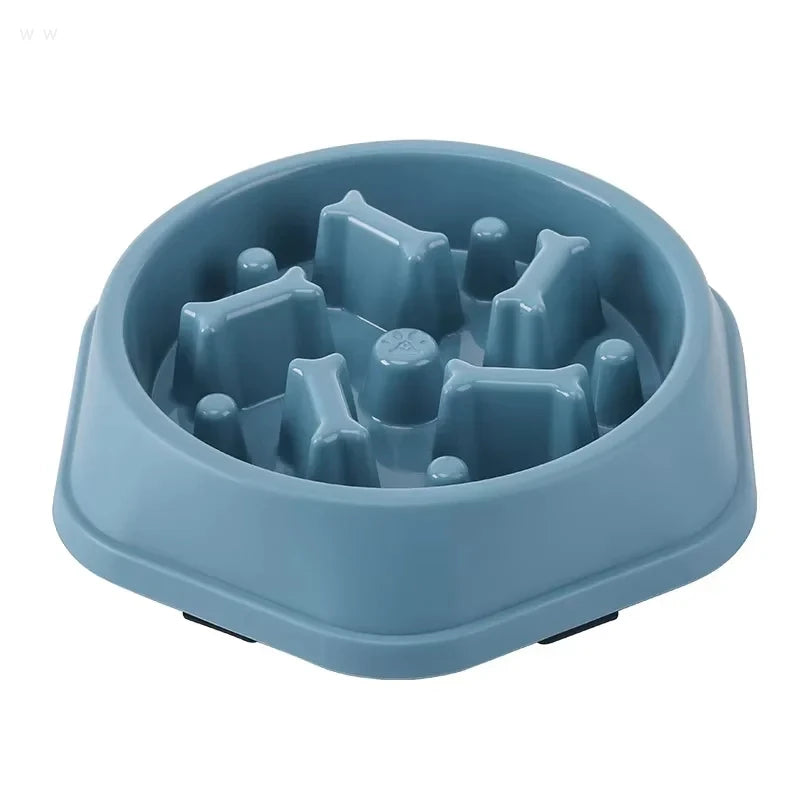 Pet Slow Food Bowl Anti-choking Feeder PP Plastic Dish Bowl Home Dog Eating Plate Anti-gulping Feeding Supplies