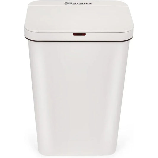 13 Gallon Touchless Sensor Trash Can, Rectangle Garbage Bin, Perfect for Home, Kitchen, Office, White