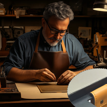 Light-Luxury Narrow Sofa Side Table, Saddle Leather Top, Bedside End Table, Magazine Rack for Living Room and Bedroom