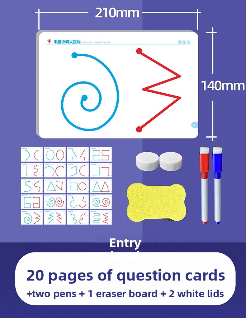 Hand-Brain Coordination Action Practice Development Set Used for Overall Brain Balance Attention Improvement Tool