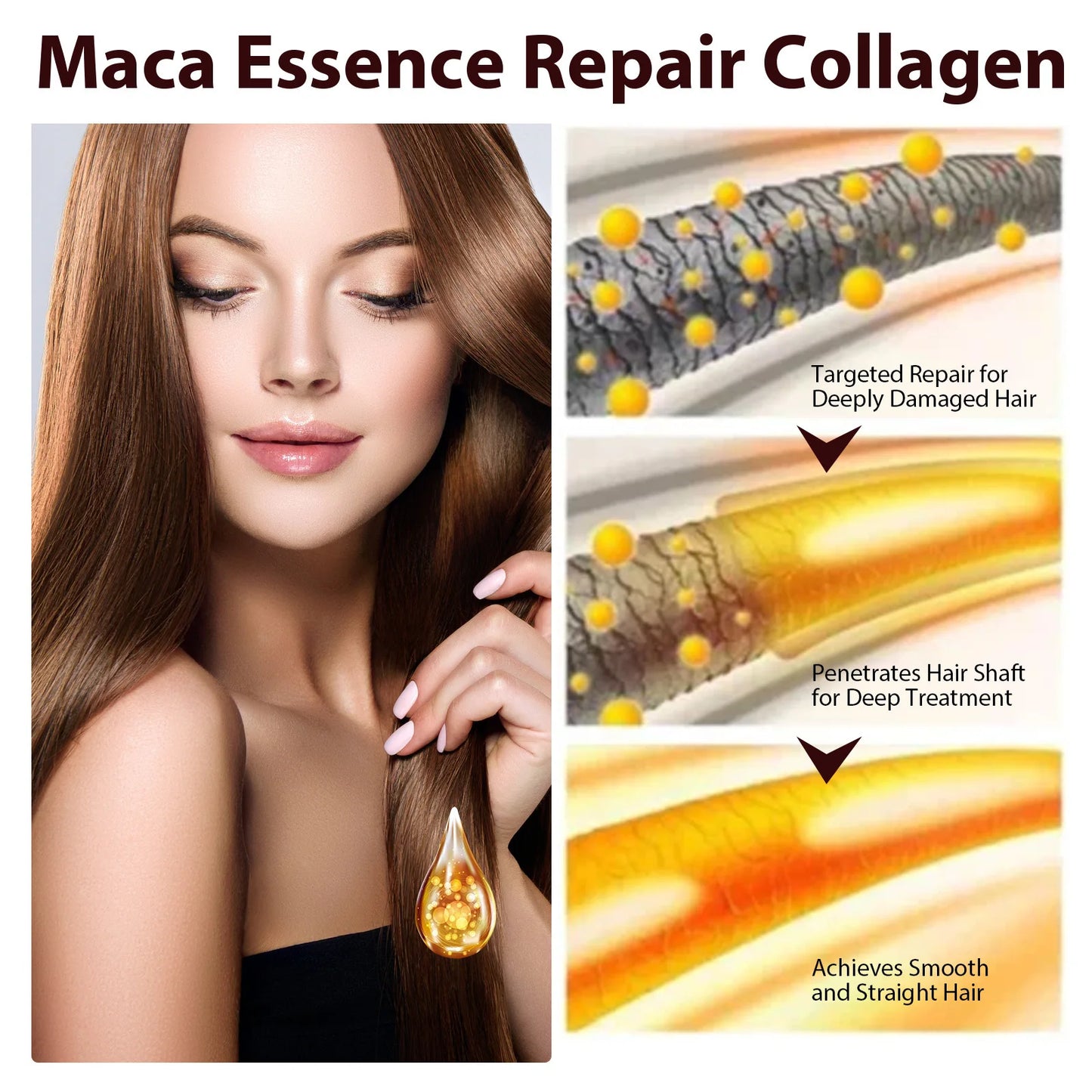 Collagen Keratin Hair Mask Oil Control Moisturizer Hair Soft Smooth Frizz Damaged Repair Revitalize Protein Correction Cream