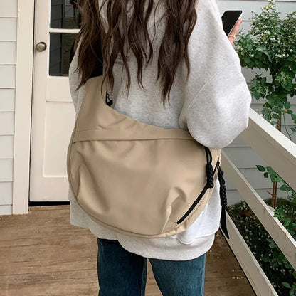 Korean Simplified New Moon Bag Fashionable Design Wheat ear Cross Body Bag Versatile High end Single Shoulder Dumpling Bag