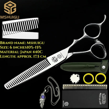 MSHUIGU professional barber Small size scissors 440C 5-5.5-6inch Multifunctional thinning shears Salon Tool Accessories
