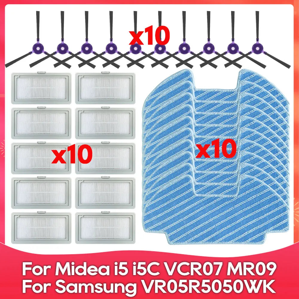 Compatible For ( Midea i5, i5C, VCR10W, VCR07, VCR08, MR09, Samsung VR05R5050WK ) Brush Filter Mop Dust Box Water Tank Accessory