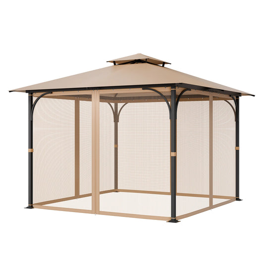 VEVOR Gazebo Netting Replacement Outdoor Garden Gazebo Ne 4-Panel Sidewall Mesh Gazebo Curtain with Double Zipper for Garden
