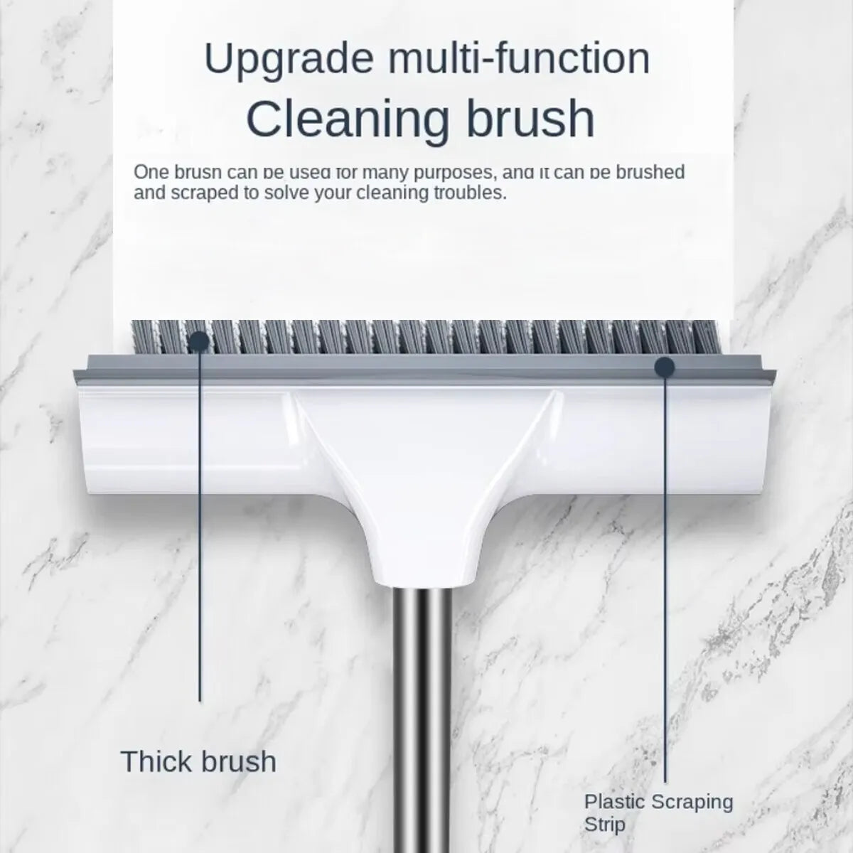 Long Handle Scrub Brush 2 In 1 Floor Scrubber And Squeegee For Cleaning