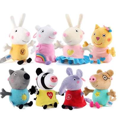 19cm 100% Genuine PEPPA PIG Stuffed Soft Doll Peppa George Zoe Suzy Rebecca Emily Danny Pedro bear Dinosaur Children Plush toy