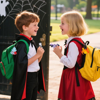 Halloween Fidget Toys Keychain - Mini Pop Pumpkin Spider Party Favors for Kids & Adults (10/20/30 Pack)