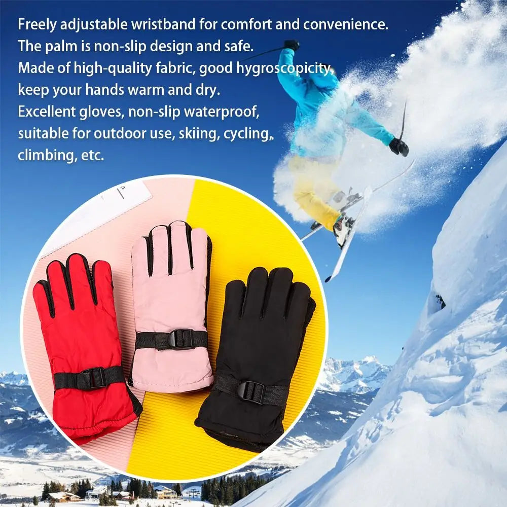 Kids & Adult Waterproof Ski Gloves - Windproof Winter Snow Gloves for Snowboarding