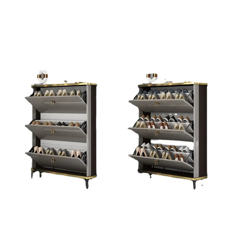 Modern light luxury ultra-thin tipping shoe cabinet 17cm home door aisle entrance large-capacity shoe rack cabinet furniture