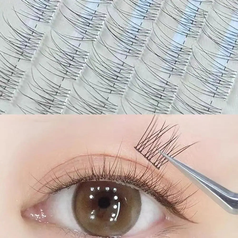 New Natural Cluster Fishtail Type Glue-free Self-adhesive False Eyelashes Eyelash Extension Makeup Natural Cluster 2025 New