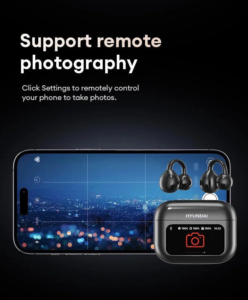 Choice HYUNDAI M100 Open Ear Gaming Earphones Sport Wireless Earbuds TWS Headset Hifi Sound Headphones With Mic For Android IOS