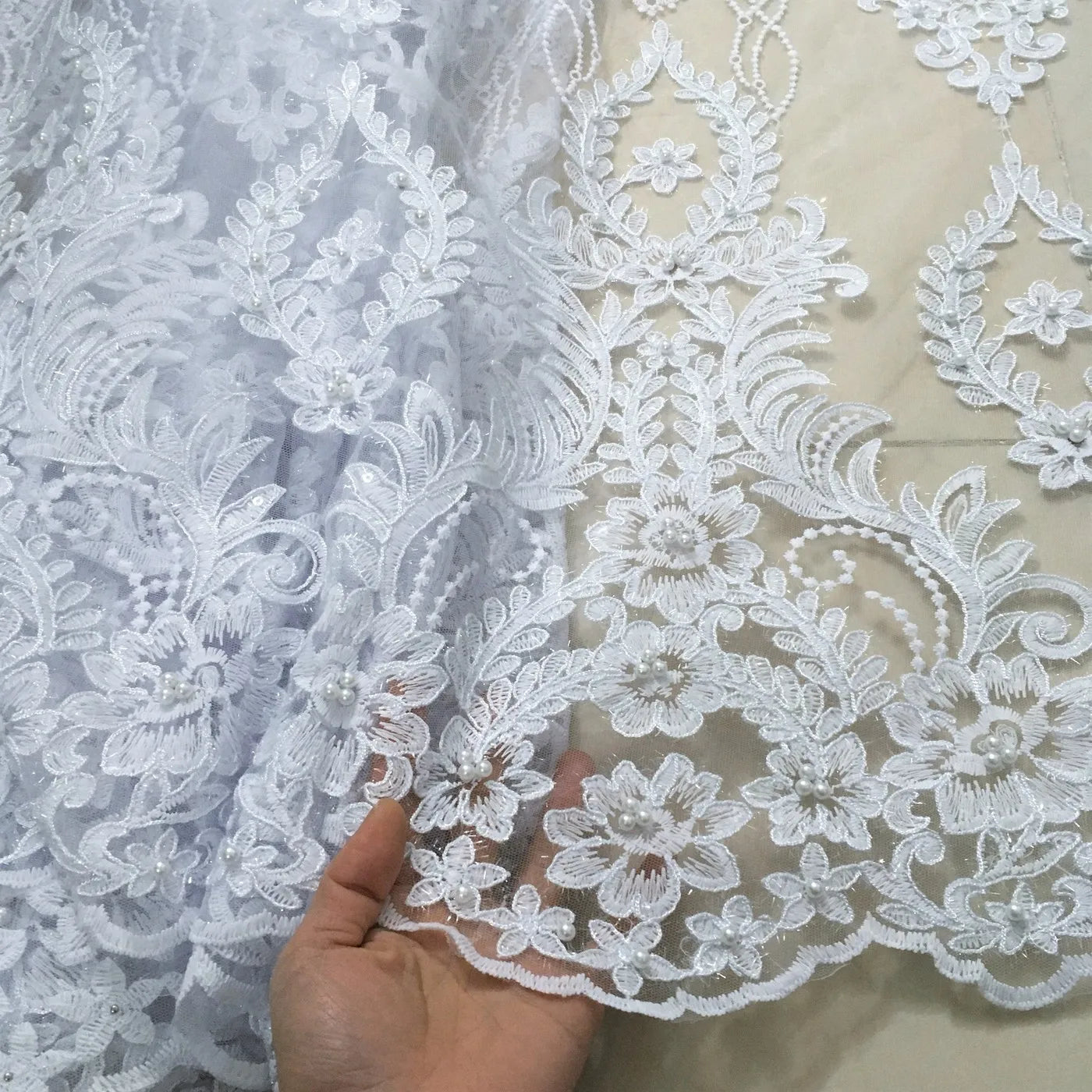 White African Lace Fabric 2025 Embroidered Nigerian Lace Fabric High Quality Cord lace French Tulle Fabric Wedding L-W006A