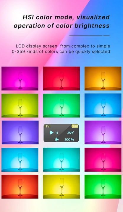 Ulanzi VL120 Full Color RGB Video Light 2500K-9000K LED Photography Lighting Dimmable Camera Light Live Videography Fill Lamp
