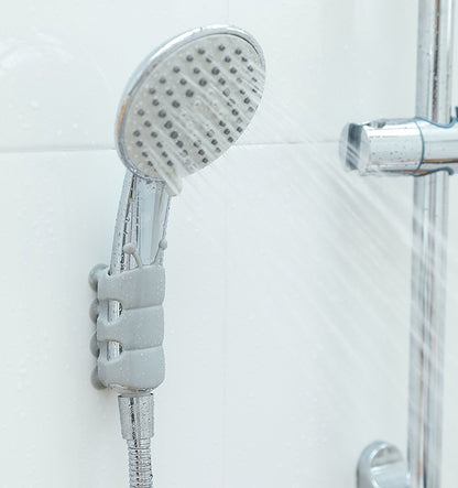 Saugnapfhalterung, Silikon-Duschkopfhalter, wiederverwendbar, abnehmbar, Wandregal mit fester Basis für Badezimmeraccessoires