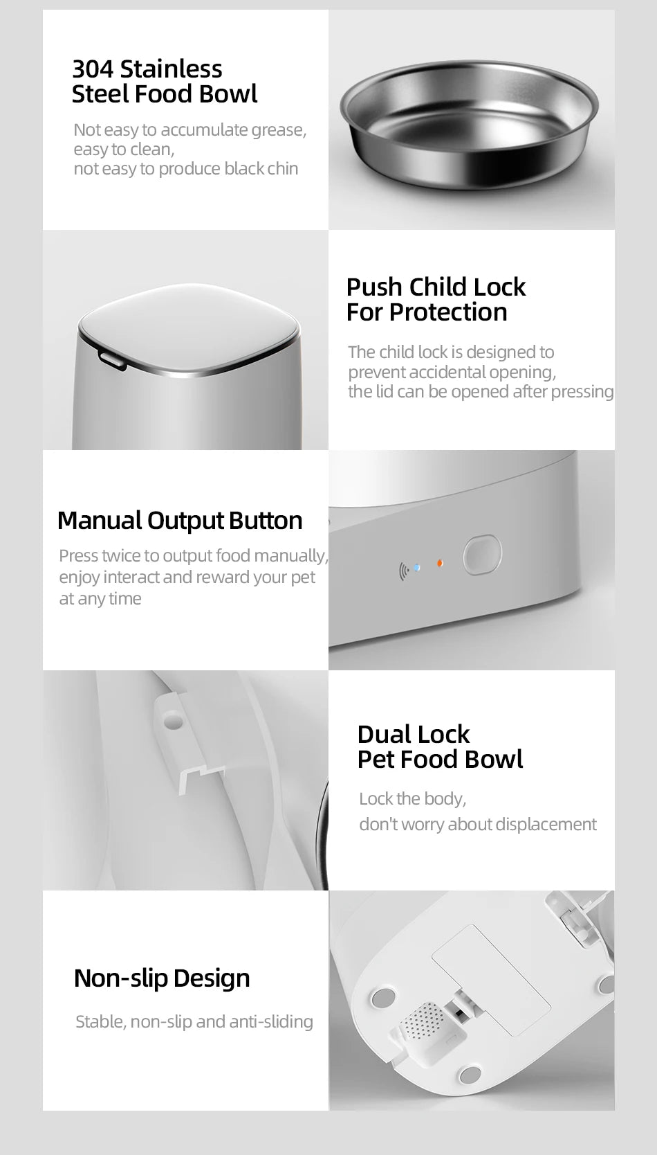 ROJECO WiFi Smart Pet Feeder — Automatic Cat & Dog Food Dispenser with App Control