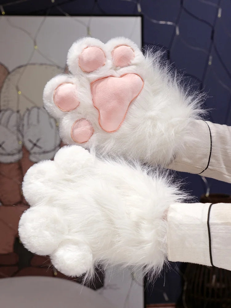 Cute 2D Cat Claw Plush Fursuit Kawaii Furry Cosplay Cat Claw Gloves Wings Cat Shoes Furry Boots Anime Party Cosplay Costume