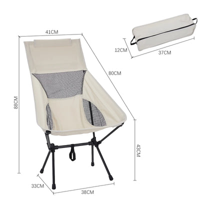 【Breeins】Foldable Camping Chairs Set Lightweight folding Chair Ultralight Backpacking Moon Chairs for Garden Picnic Beach