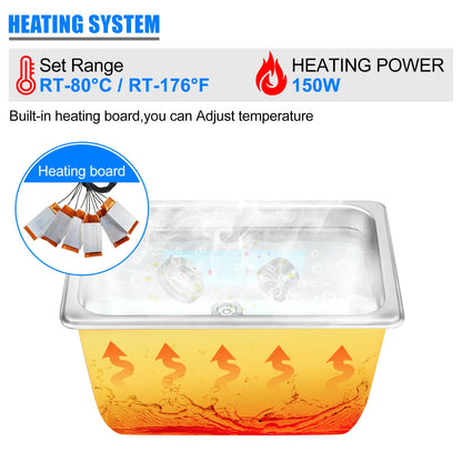 Granbo Ultrasonic Cleaner 3.2L Ultrasound Cleaning Bath 180W Laboratory Ultrasonic Tank Bicycle Chains Cleaning Machine