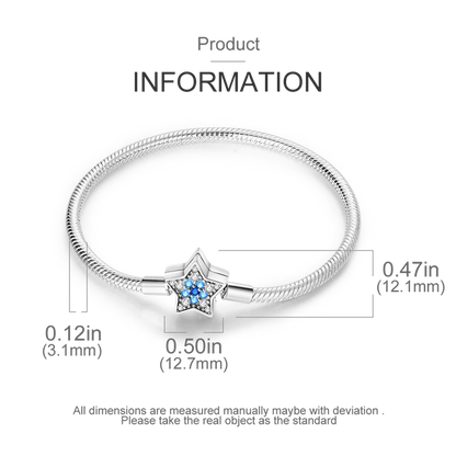 925 Sterling Silver Charm Bracelet - Leaf, Clover, Butterfly & Heart Design | 17-20cm Adjustable