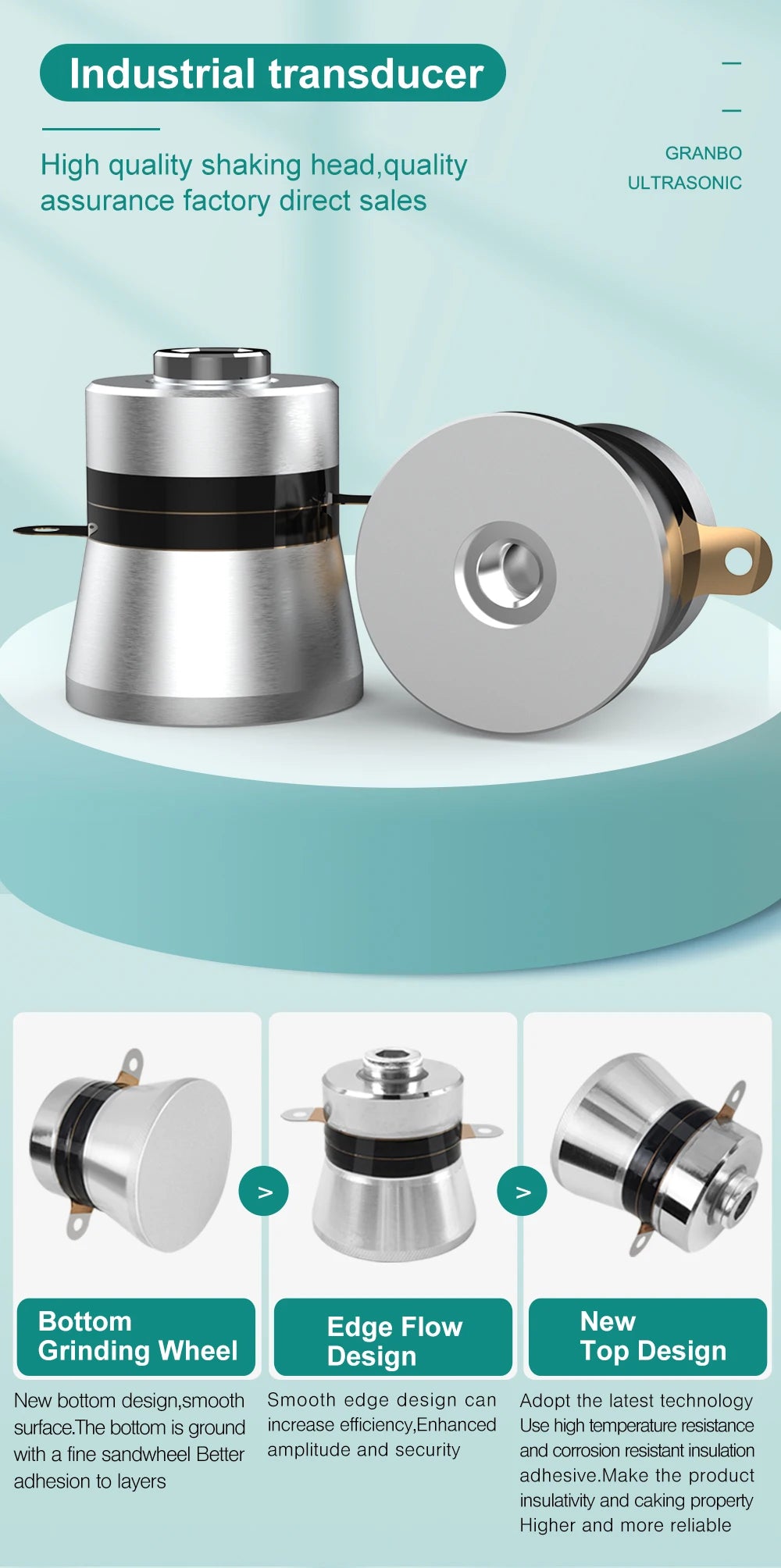 Granbosonic Ultrasonic Cleaner 800ML 1L 40KHz 35W 60W Easy Operation Jewelry Glasses Makeup Washer Bath New Design