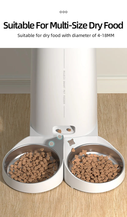 ROJECO WiFi Smart Pet Feeder — Automatic Cat & Dog Food Dispenser with App Control
