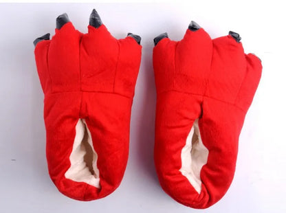 Kids Dinosaur Slippers - Cozy Animal Paw House Shoes for Boys & Girls | Cartoon Stitch Design