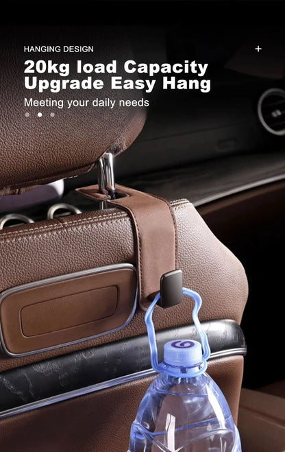 BLALION Car Seat Hook Hanger Hook Flip Leather Suede Auto Back Seat Headrest Hooks Storage Hanger Upgrade Car Interior Organizer