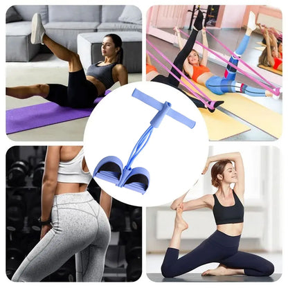 Tension Rope Sit-up Handle Waist Abdomen Exercise Training Elastic Yoga Pedal Puller Resistance Band Fitness Equipment