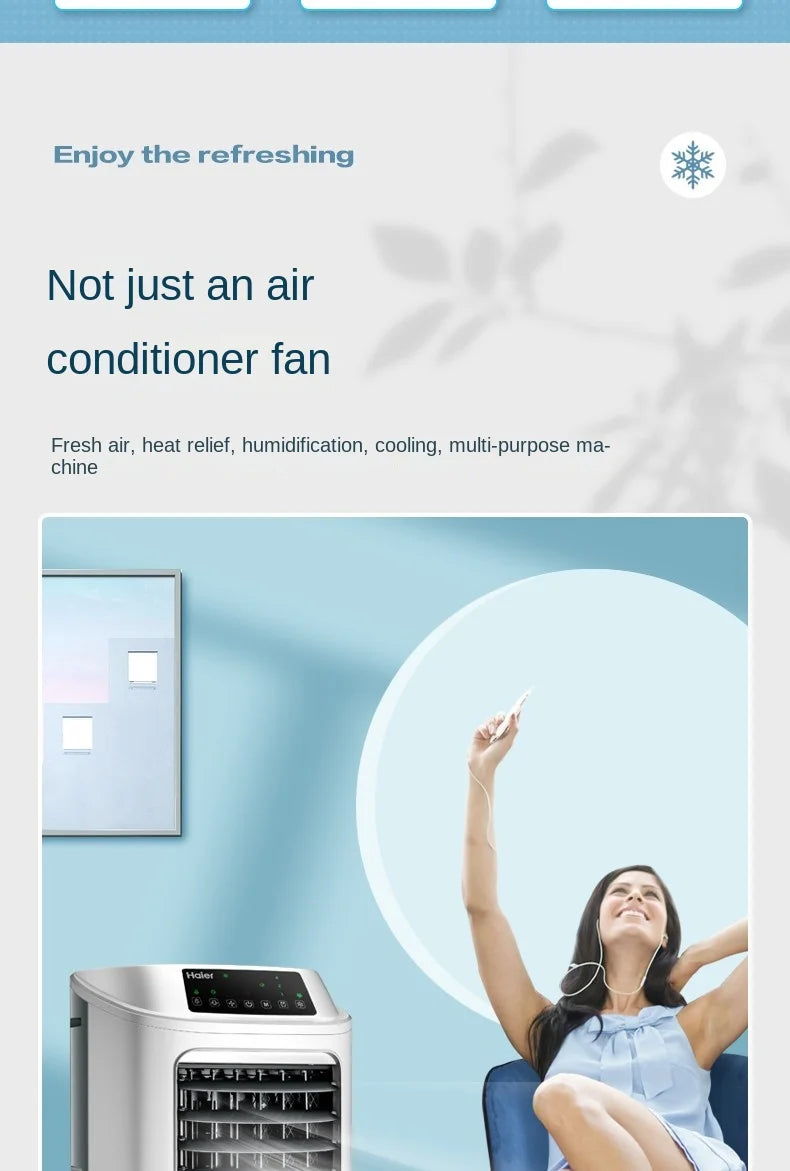 Haier Air Conditioner Fan Cooling Fan Humidification Refrigeration Bladeless Fan Household Air Conditioner Small Air Conditioner