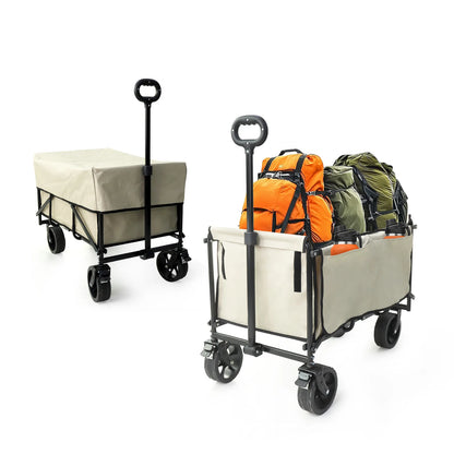 Camping Trolly Cart on Wheels 122L Folding Wagon Portable Beach Cart Collapsible for Outdoor Garden Picnic Shopping Fishing