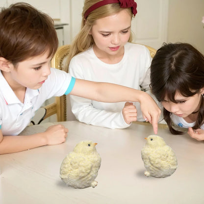 Handmade Plush Simulation Yellow Chicken Stress Relief Toys Handmade Chick Toys Squeezing Pinching Toys Kids Birthday Gift