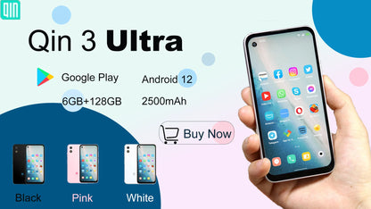 New Qin F22 Pro Smart Touch ScreenPhone Wifi 5G+3.5 Inch 4GB 64GB Add Google Store Android QinGlobal Version Mobile Phone