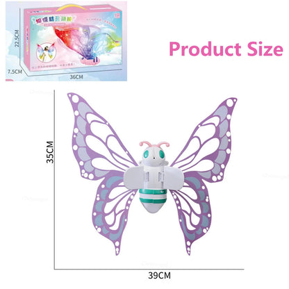 Electric Butterfly Wings Moving Elf Wing with Light Fairy Wings for Kids Birthday Christmas Cosplay Dress Up Angel Girls Toy