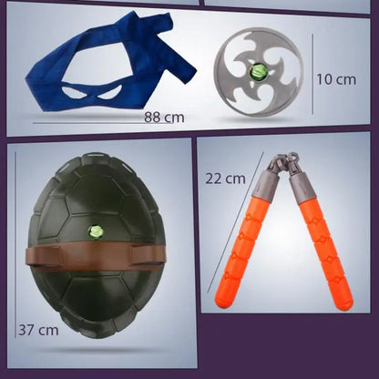 Children Cosplay Ninja Mask Weapon Knife Nunchakus Fork Darts Knife and Knife Can Wear Anime Dress Parties Turtles Costumes