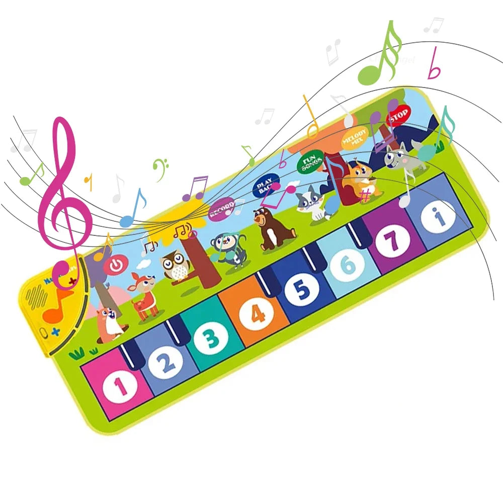 Piano Mat for Kids Kids Toddlers Floor Keyboard Dance Mat Baby Fitness Play Animal Music Blanket Instrument Toys Girl Boy Gift