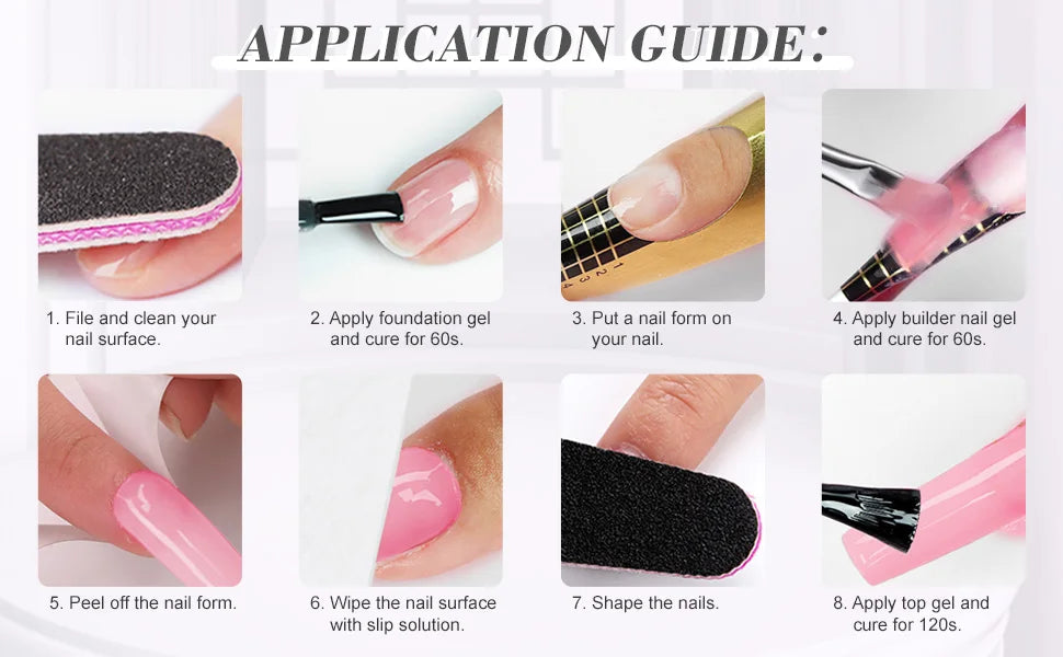 Saviland 100g Builder Nail Gel White Nude Pink Nail Extension Gel Multifunctional Nails Art Gel Polish Soak Off UV for Salon DIY