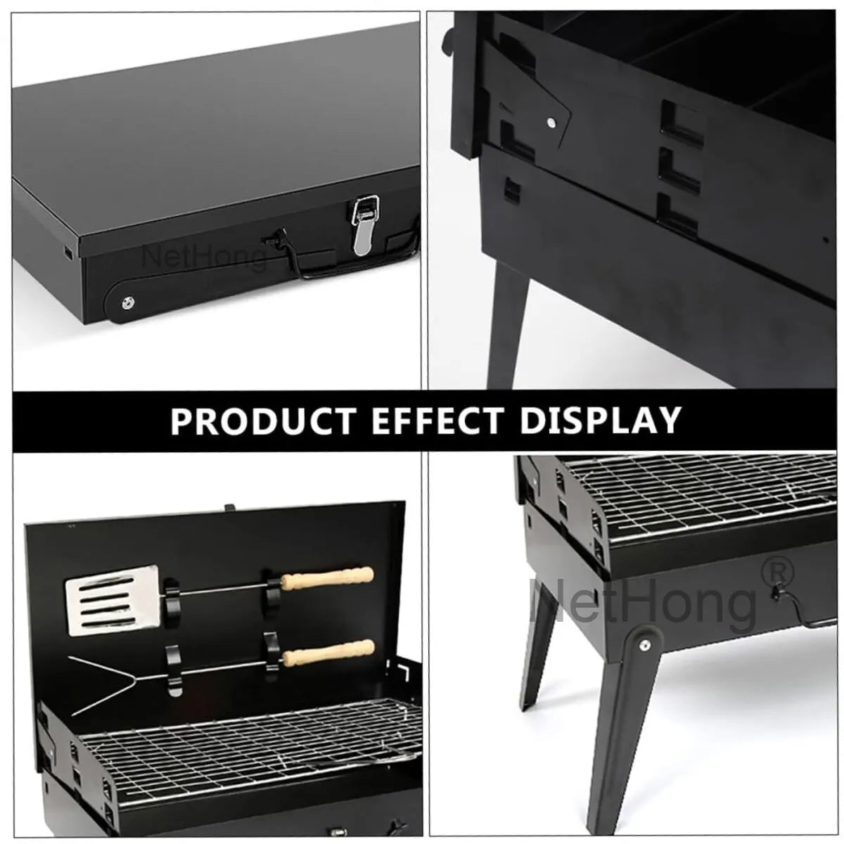 Portable Folding Charcoal BBQ Barbecue Camping Grill Travel Picnic Outdoor