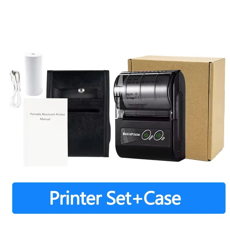58mm Portable Mini Printer Thermal Label Printer Wireless Receipt Bluetooth Pocket Printer For Small Business/ Computers Printer
