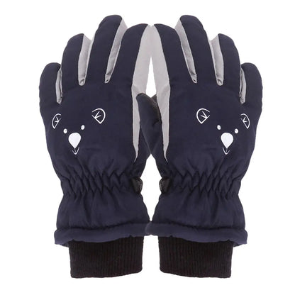 Winter Children Boys Girls Cute Cartoon Non-slip Thick Warm Sports Mittens Kids Ski Gloves Waterproof